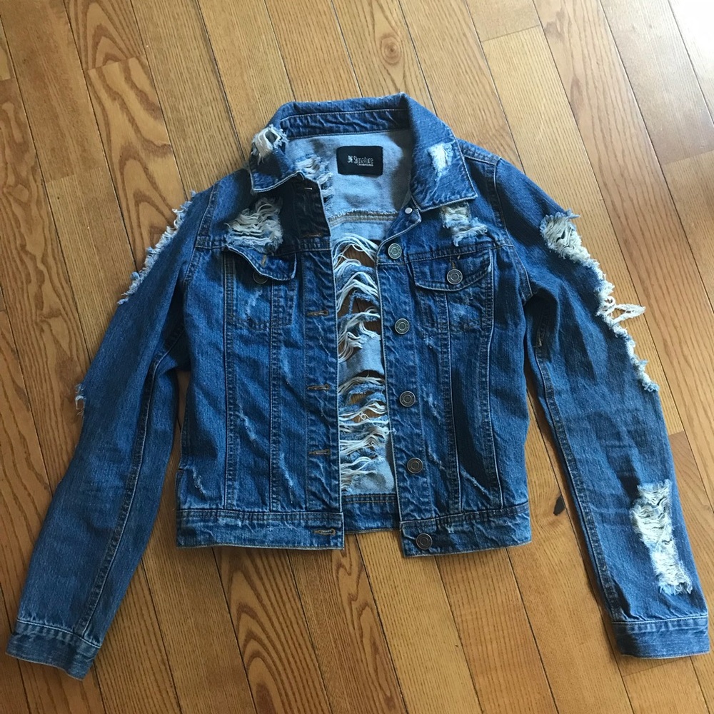 Shredded Blue Jean Jacket